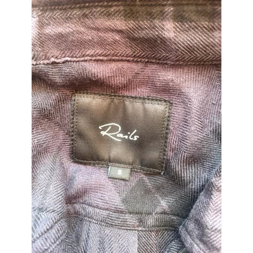 Rails Size Small Women's Shirt Button-Up Plaid Long Sleeve Black & Purple - Picture 4 of 5
